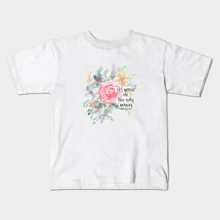 His mercies are new every morning | Watercolor Floral Kids T-Shirt